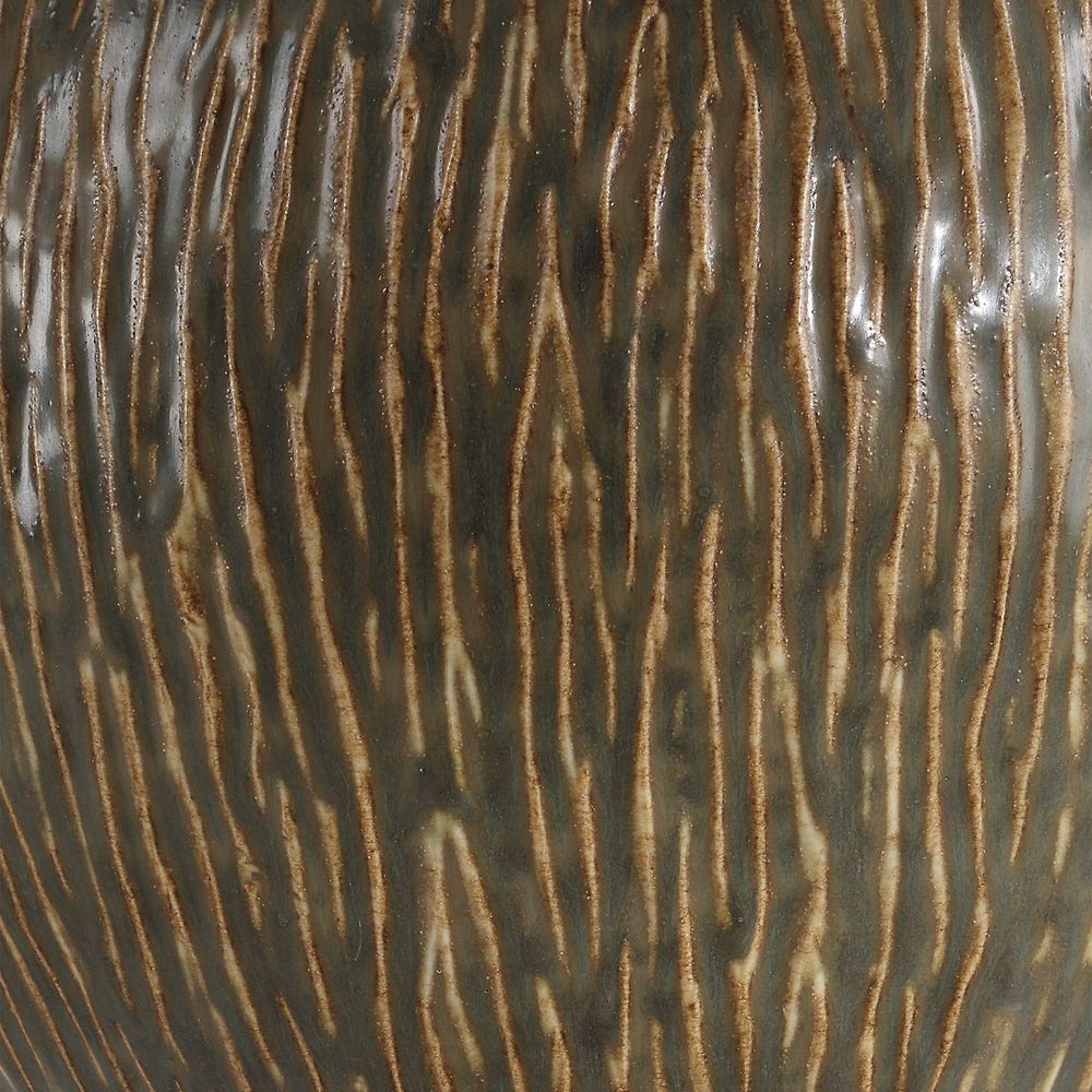 Lámpara de mesa rya marrón estriada