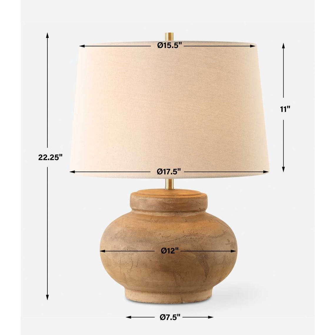 Lámpara de mesa urbino crema rústica
