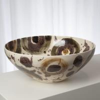 Bowl extragrande con manchas marrón con crema