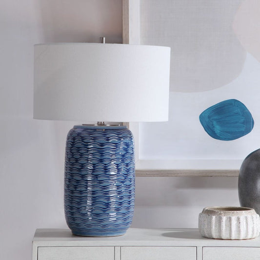Lámpara de mesa de centro sedna azul grande