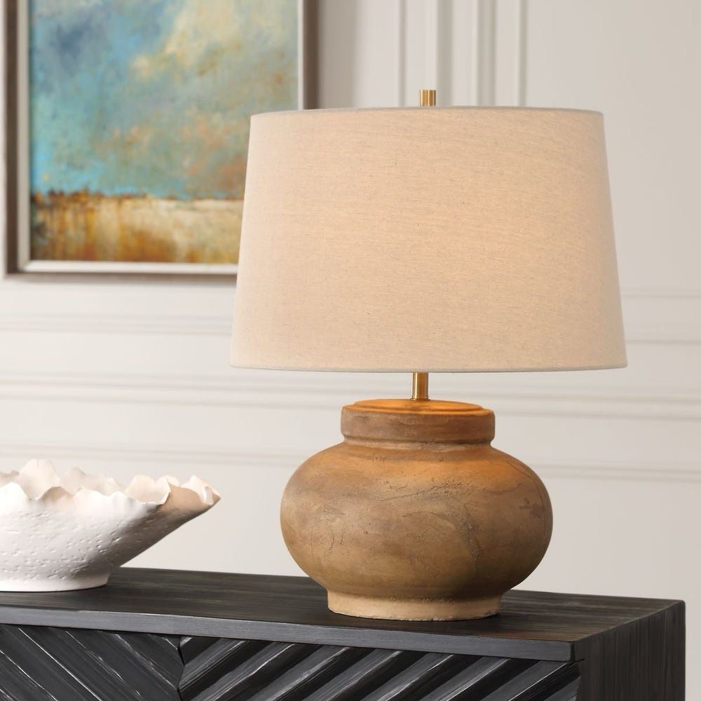 Lámpara de mesa urbino crema rústica