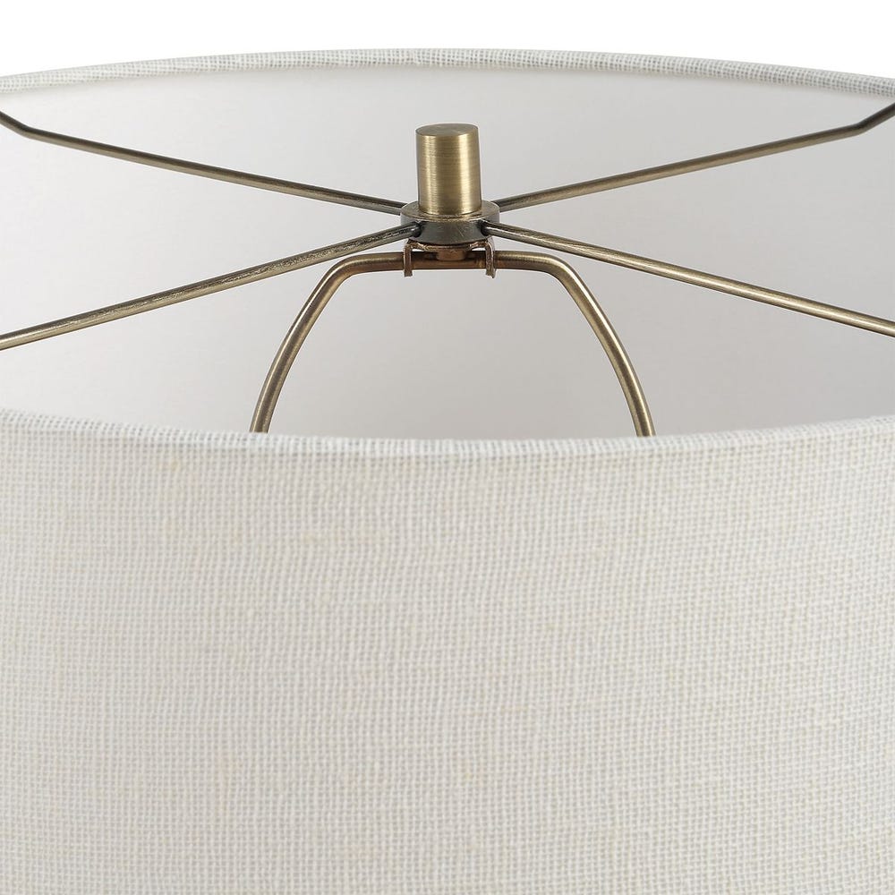 Lámpara de mesa rya marrón estriada